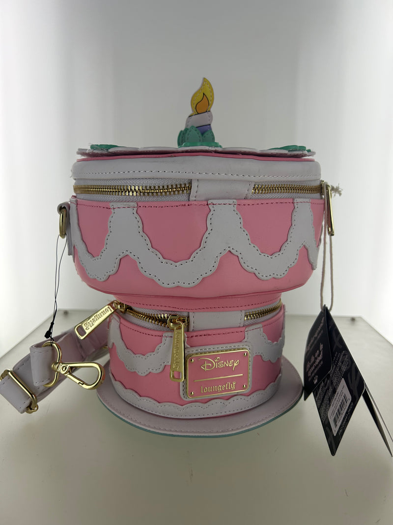 Load image into Gallery viewer, OUTLET - Loungefly Disney Alice in Wonderland Unbirthday Cake Crossbody Bag - DAMAGED - LF Lovers
