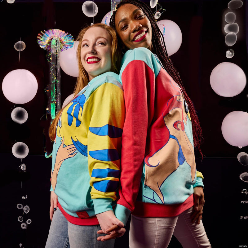 Load image into Gallery viewer, Loungefly Disney The Little Mermaid 35th Anniversary Ariel And Flounder Unisex Hoodie - LF Lovers
