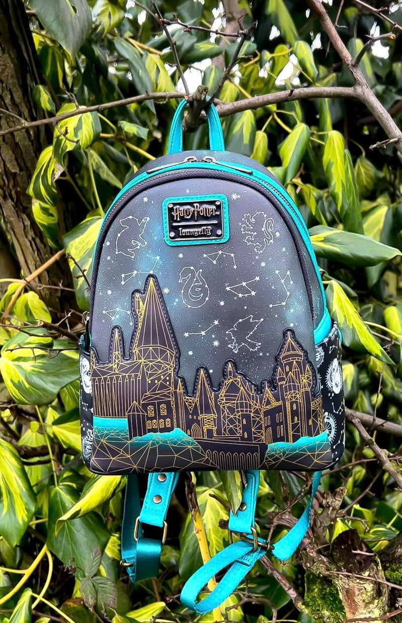 Load image into Gallery viewer, Loungefly Harry Potter Hogwarts Castle Constellations Glow-in-the-Dark Mini Backpack - LF Lovers
