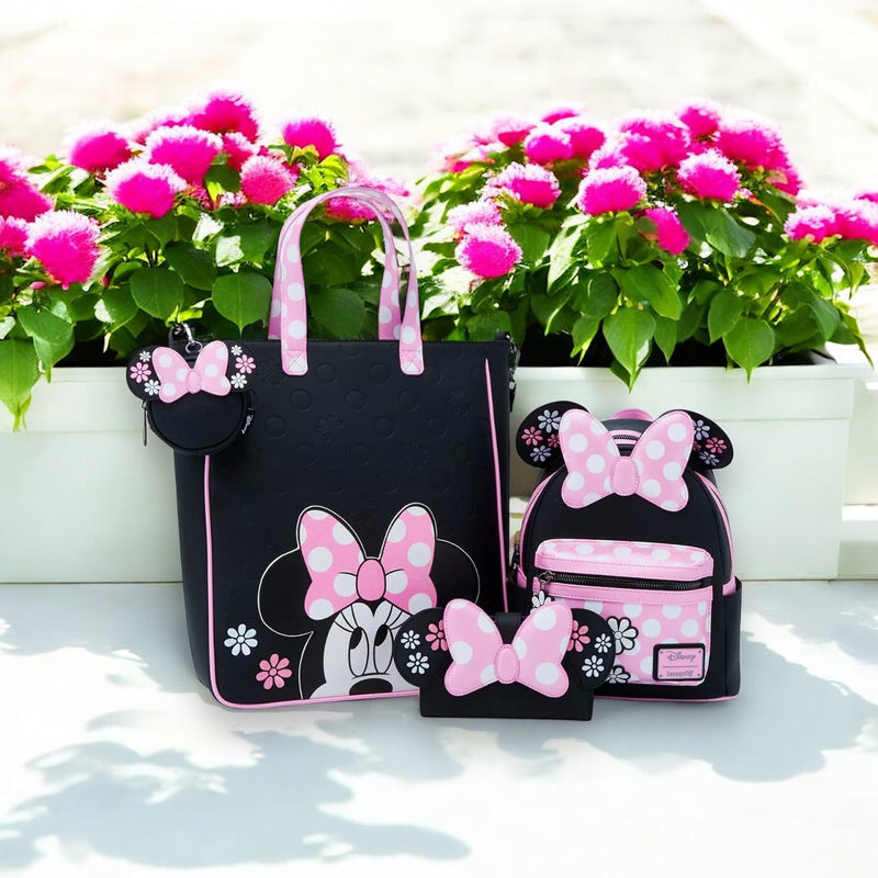 Load image into Gallery viewer, Loungefly Disney Minnie Floral Rock The Dots Flap Wallet
