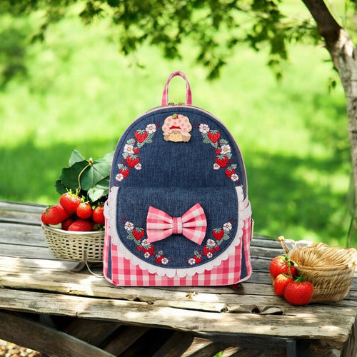 Loungefly Strawberry Shortcake Faux Denim Mini Backpack - PRE ORDER