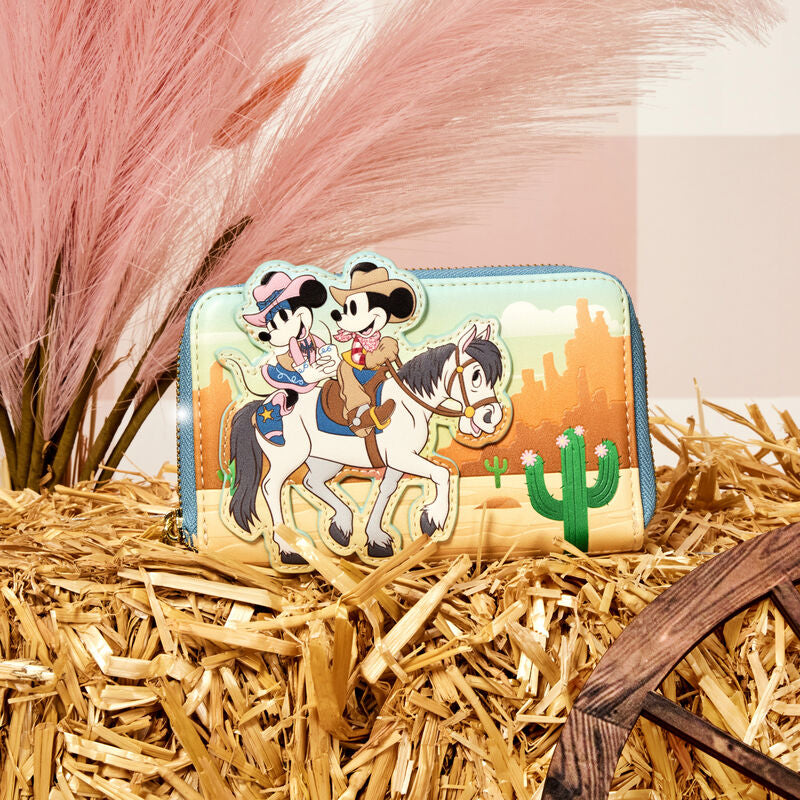 Load image into Gallery viewer, Loungefly Disney Western Mickey And Minnie Zip Around Wallet - LF Lovers
