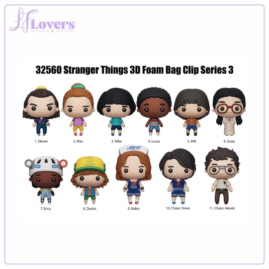 Stranger Things Series 3 3D Foam Mystery Bag Clips - LF Lovers