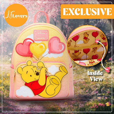 OUTLET - Loungefly Disney Winnie the Pooh Heart Balloon Pooh Bear Mini Backpack - DAMAGED - LF Lovers
