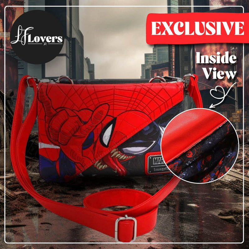 Load image into Gallery viewer, Loungefly Marvel Spider-Man Venom Split Crossbody Bag - LF Lovers
