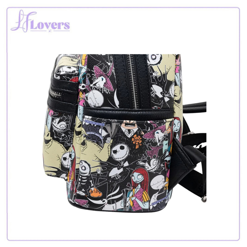 Load image into Gallery viewer, Loungefly Disney Nightmare Before Christmas All Over Print Mini Backpack
