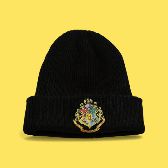 Harry Potter Hogwarts Crest Black Beanie Hat