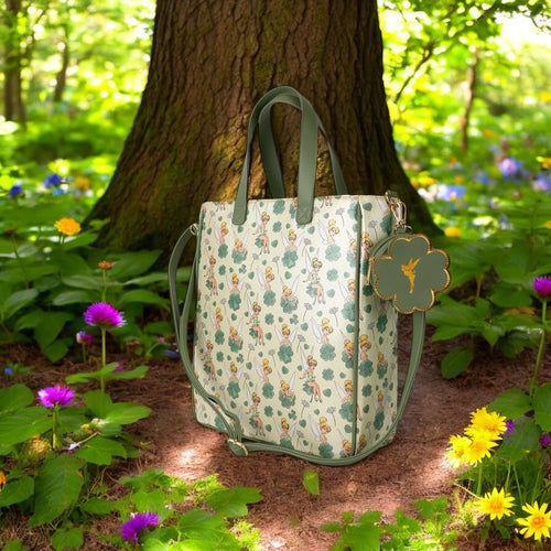 Loungefly Disney Tinker Bell 4-Leaf Clover Tote Bag With Coin Bag