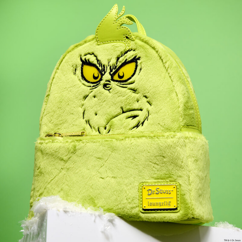 Load image into Gallery viewer, Loungefly Dr Seuss Plush Grinch Light Up Cosplay Mini Backpack - LF Lovers
