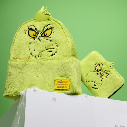 Loungefly Dr Seuss Plush Grinch Glow Cosplay Zip Around Wallet - LF Lovers