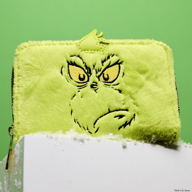 Loungefly Dr Seuss Plush Grinch Glow Cosplay Zip Around Wallet - LF Lovers