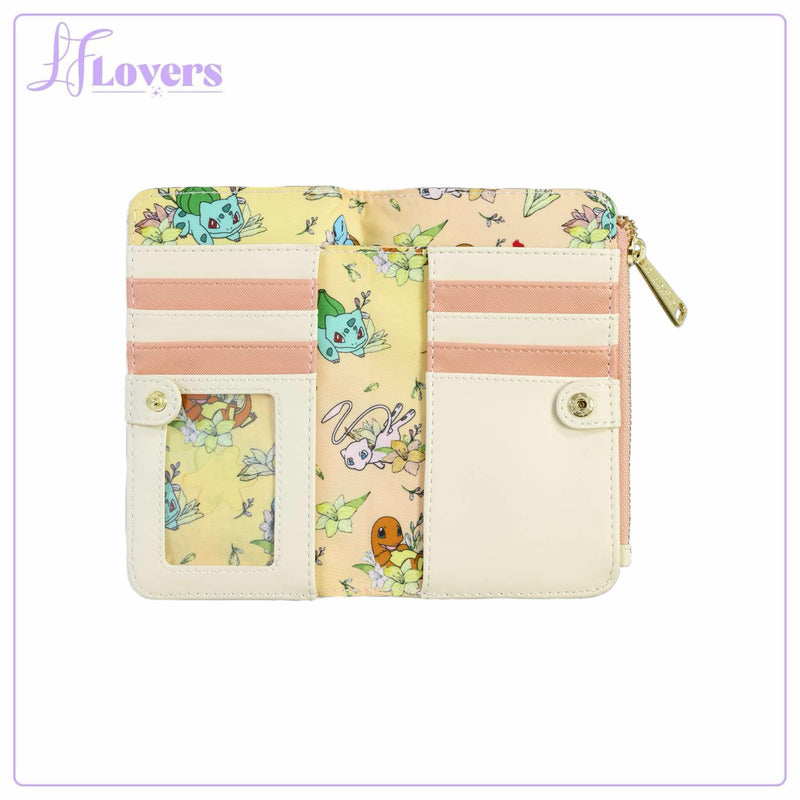 Load image into Gallery viewer, Loungefly Pokémon Mew &amp; Kanto Starter Bi-fold Wallet
