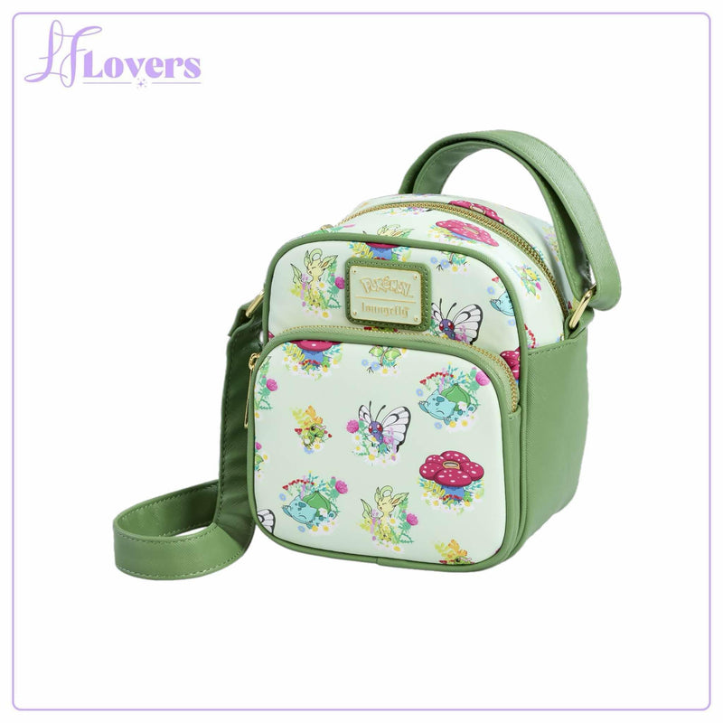 Load image into Gallery viewer, Loungefly Pokémon Grass Type Allover Print Crossbody Bag
