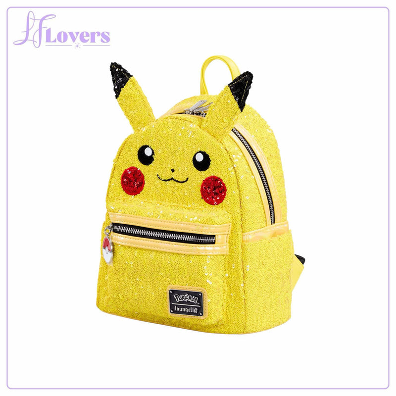Load image into Gallery viewer, Loungefly Pokemon Pikachu Sequin Cosplay Mini Backpack
