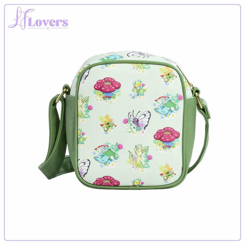 Load image into Gallery viewer, Loungefly Pokémon Grass Type Allover Print Crossbody Bag
