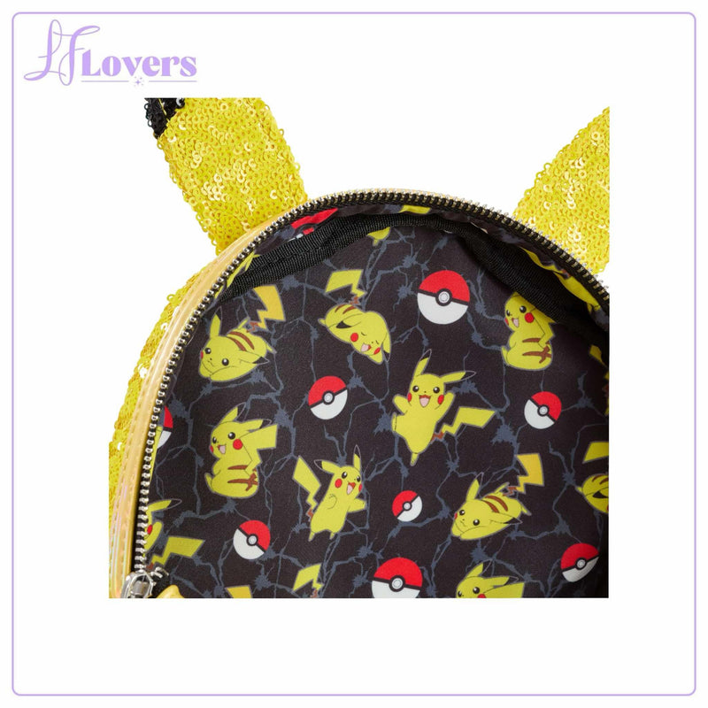 Load image into Gallery viewer, Loungefly Pokemon Pikachu Sequin Cosplay Mini Backpack
