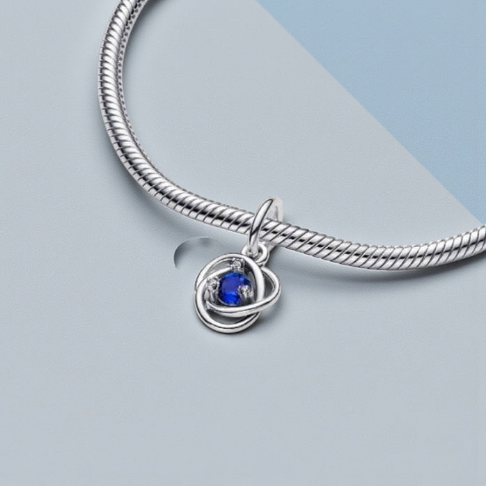 Load image into Gallery viewer, Pandora September Birthstone Eternity Circle Dangle Charm
