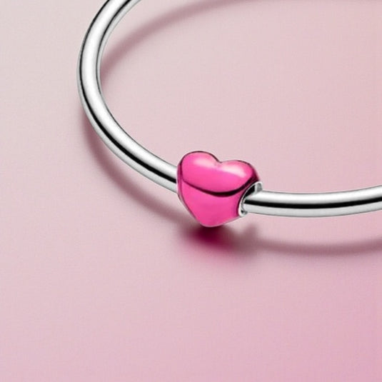 Pandora Metallic Pink Heart Charm