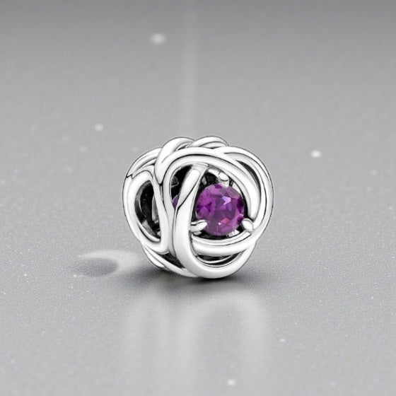 Load image into Gallery viewer, Pandora February Birthstone Eternity Circle Charm
