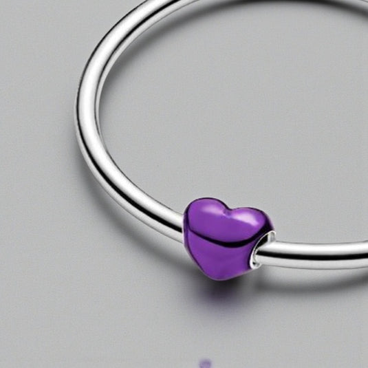 Pandora Metallic Purple Heart Charm