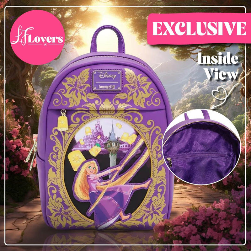 Load image into Gallery viewer, Loungefly Disney Tangled Rapunzel Purple and Gold Lantern Mini Backpack - LF Lovers
