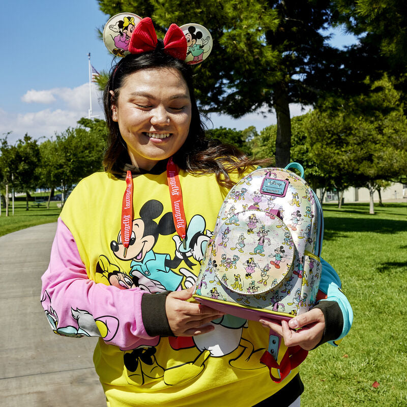 Load image into Gallery viewer, Loungefly Disney D100 AOP Ear Holder Mini Backpack
