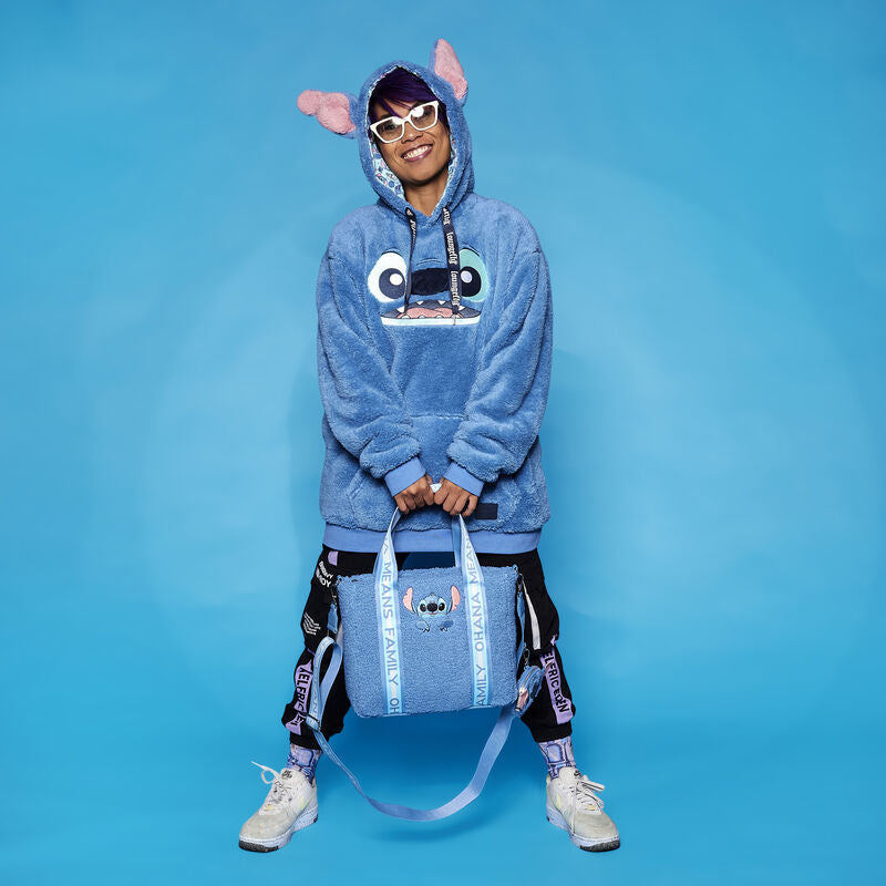 Load image into Gallery viewer, Loungefly Disney Stitch Plush Tote Bag with Coin Bag
