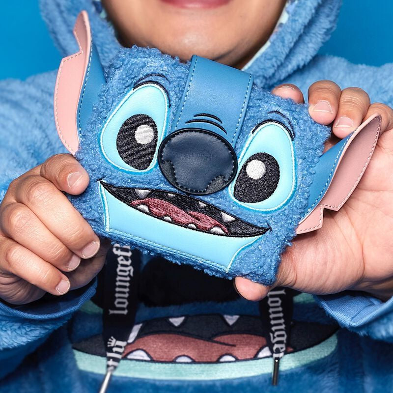 Load image into Gallery viewer, Loungefly Disney Stitch Plush Bifold Wallet
