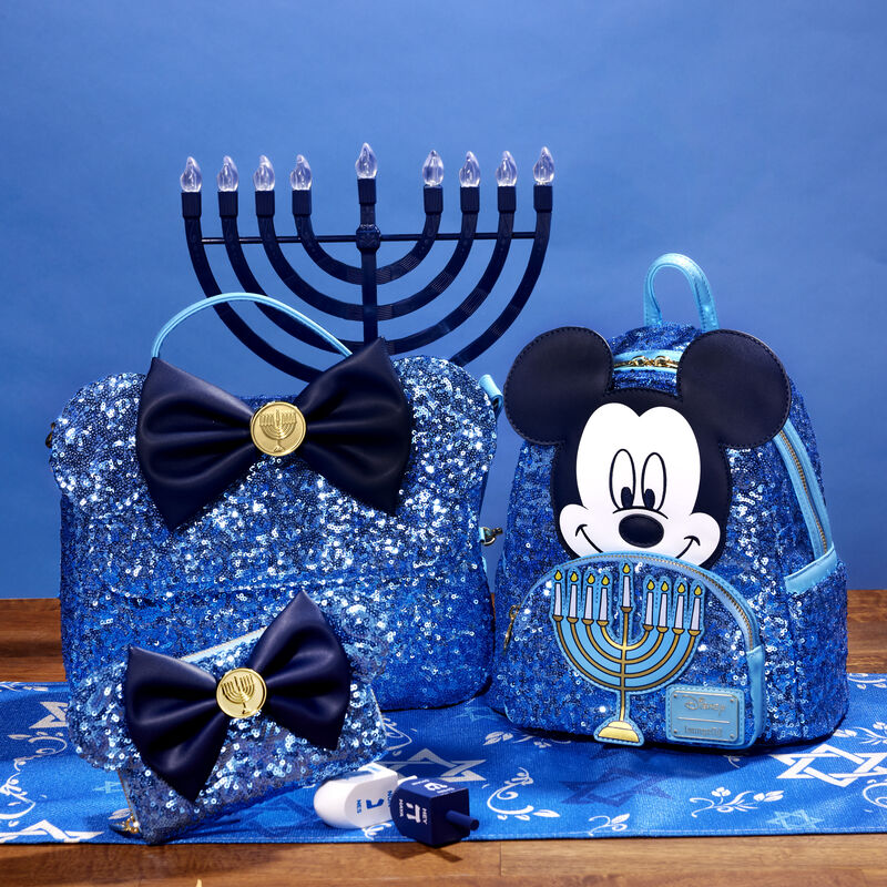 Load image into Gallery viewer, Loungefly Disney Mickey Hanukkah Menorah Zip Around Wallet
