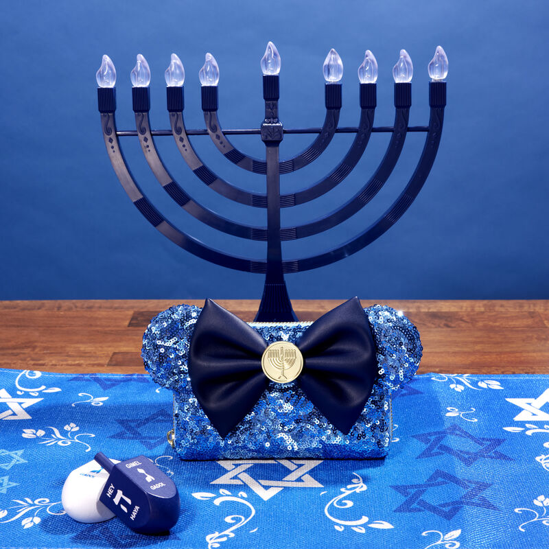 Load image into Gallery viewer, Loungefly Disney Mickey Hanukkah Menorah Zip Around Wallet
