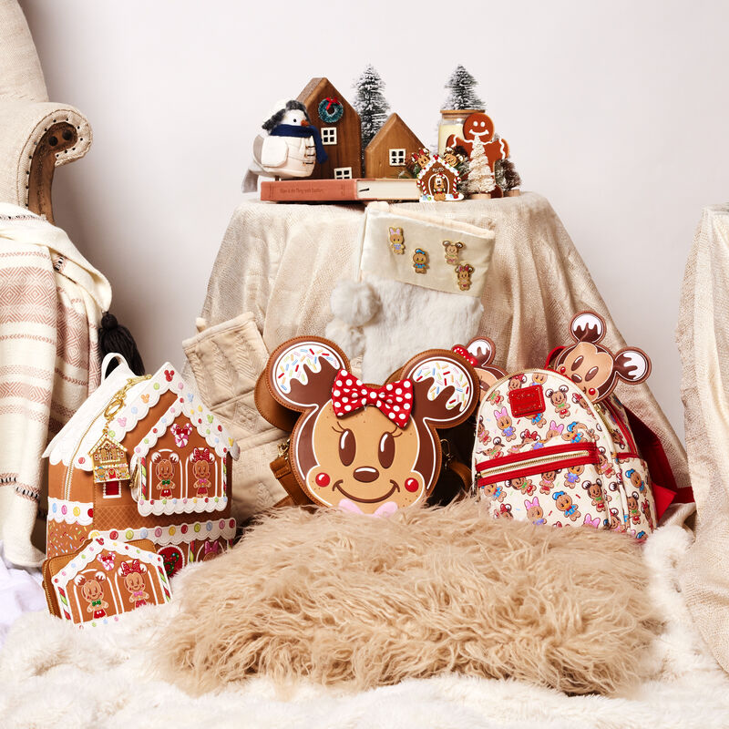 Load image into Gallery viewer, Loungefly Disney Mickey and Friends Gingerbread Cookie AOP Ear Holder Mini Backpack
