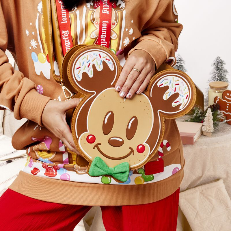 Load image into Gallery viewer, Loungefly Disney Mickey and Friends Gingerbread Cookie Figural Crossbody
