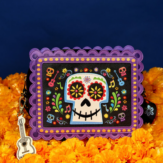 Loungefly Disney Pixar Coco Miguel Floral Skull Crossbody