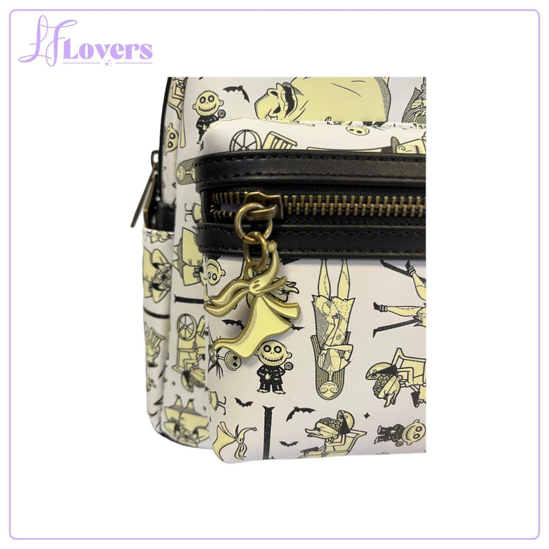 Load image into Gallery viewer, LF Lovers Exclusive - Loungefly Disney Nightmare Before Christmas Glow in the Dark All Over Print Mini Backpack
