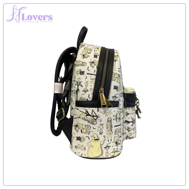 Load image into Gallery viewer, LF Lovers Exclusive - Loungefly Disney Nightmare Before Christmas Glow in the Dark All Over Print Mini Backpack
