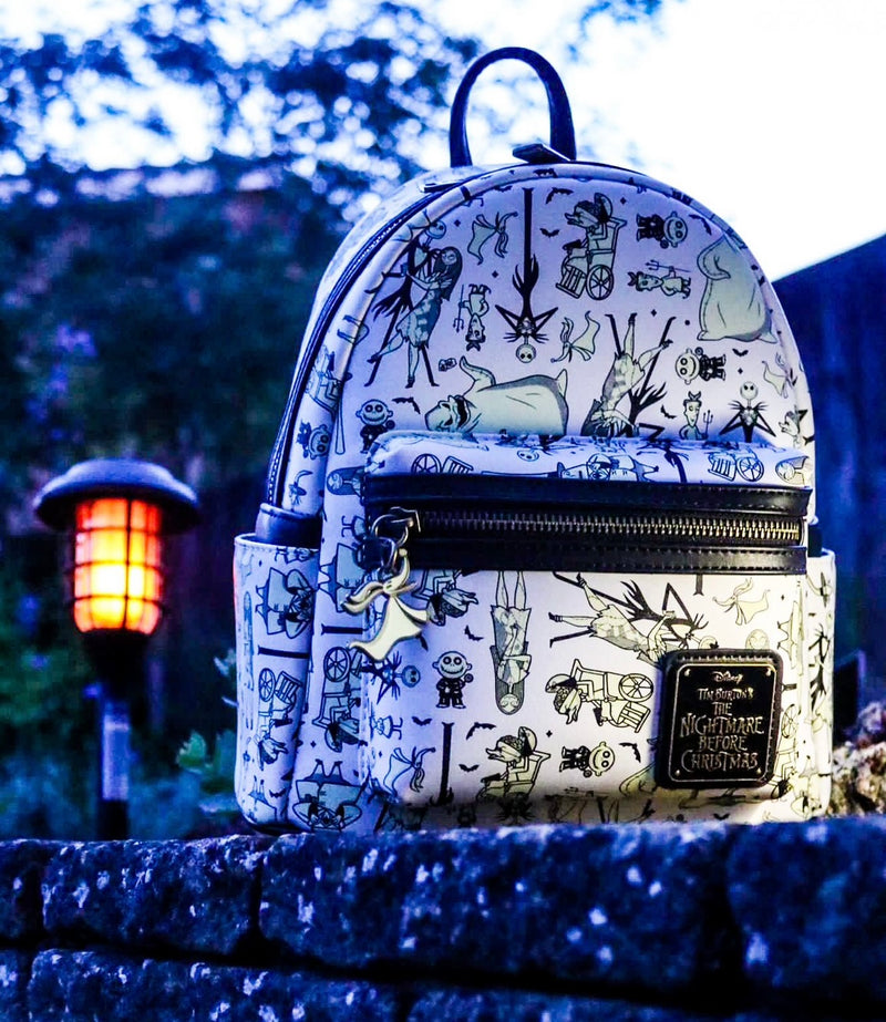 Load image into Gallery viewer, Loungefly Disney Nightmare Before Christmas Glow in the Dark All Over Print Mini Backpack - LF Lovers
