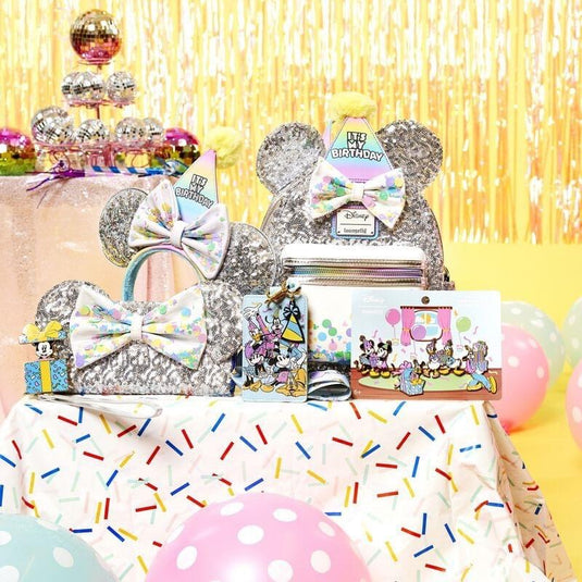 Loungefly Disney Mickey and Friends Birthday Celebration Zip Around Wallet