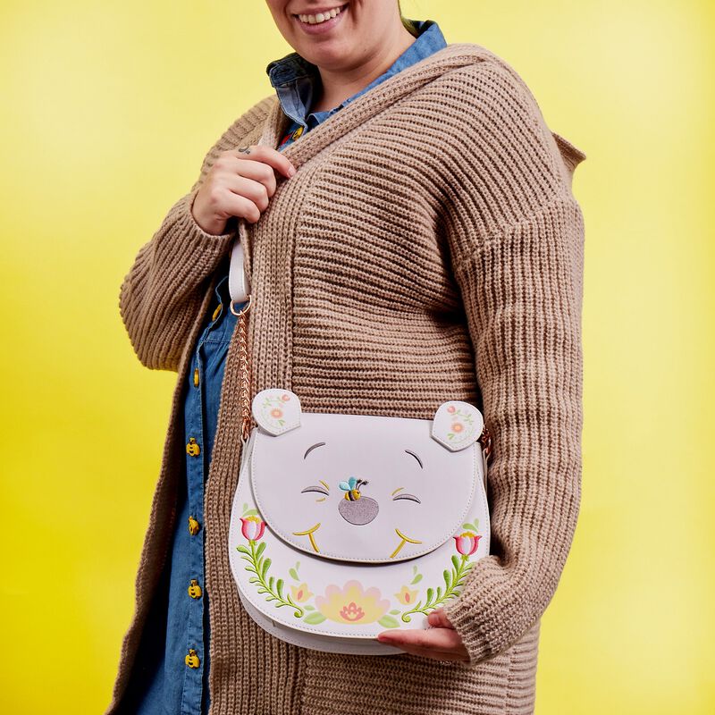 Load image into Gallery viewer, Loungefly Disney Winnie the Pooh Cosplay Folk Floral Crossbody Bag
