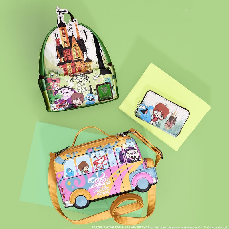 Load image into Gallery viewer, Loungefly Cartoon Network Foster Home and Imaginary Friends Mac and Blue Zip Around Wallet
