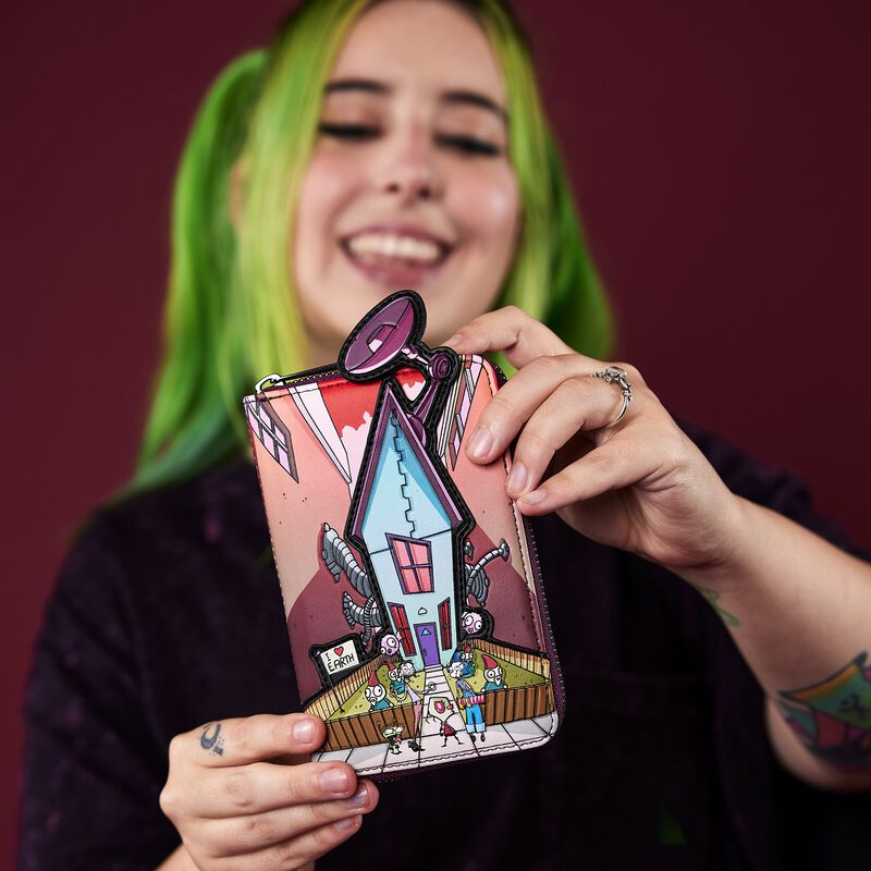Load image into Gallery viewer, Loungefly Nickelodeon Invader Zim Secret Lair Zip Around Wallet
