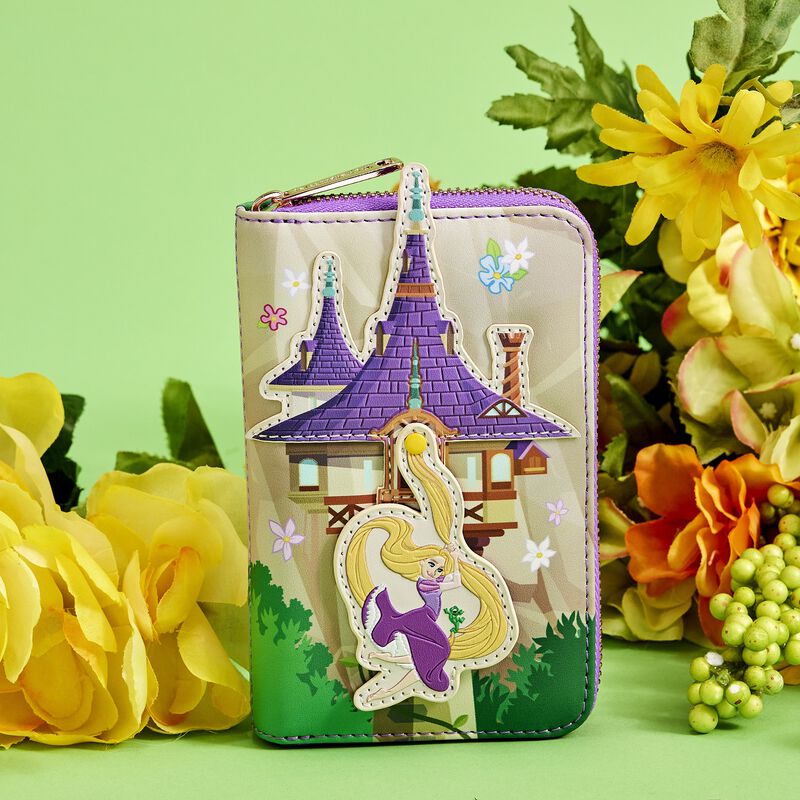 Load image into Gallery viewer, Loungefly Disney Tangled Rapunzel Swinging From Tower Zip Around Wallet
