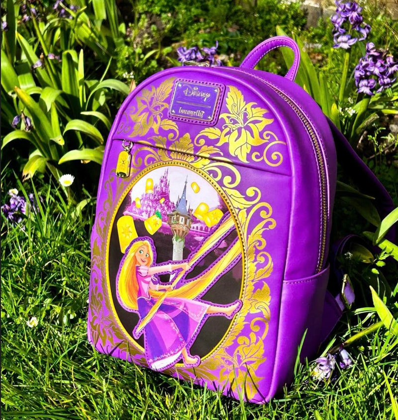 Load image into Gallery viewer, Loungefly Disney Tangled Rapunzel Purple and Gold Lantern Mini Backpack - LF Lovers
