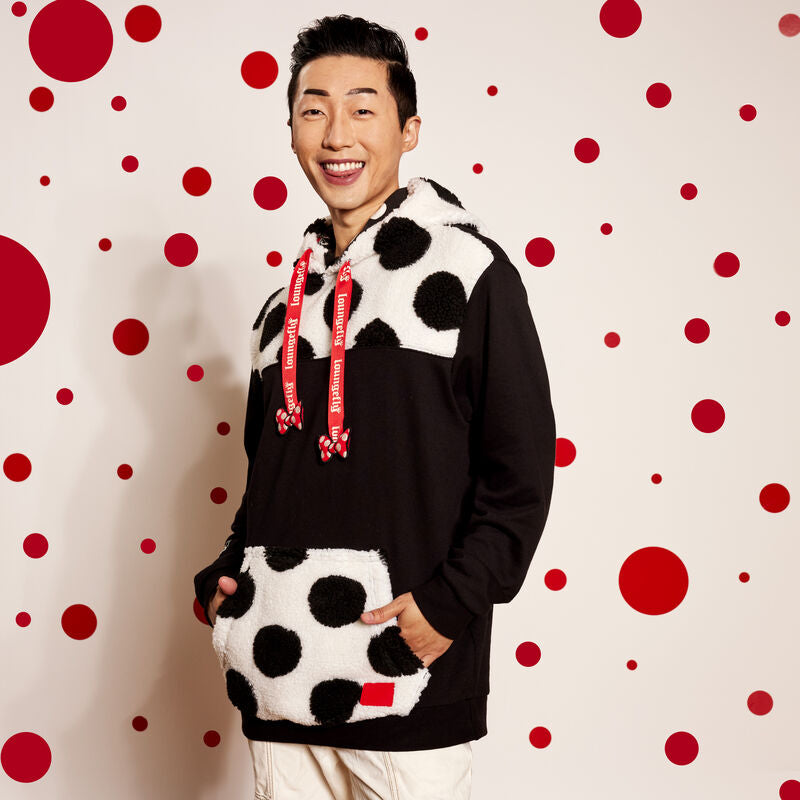 Load image into Gallery viewer, Loungefly Disney Minnie Rocks The Dots Sherpa Unisex Hoodie - LF Lovers
