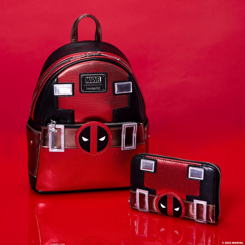 Load image into Gallery viewer, Loungefly Marvel Deadpool Metallic Collection Cosplay Mini Backpack - LF Lovers
