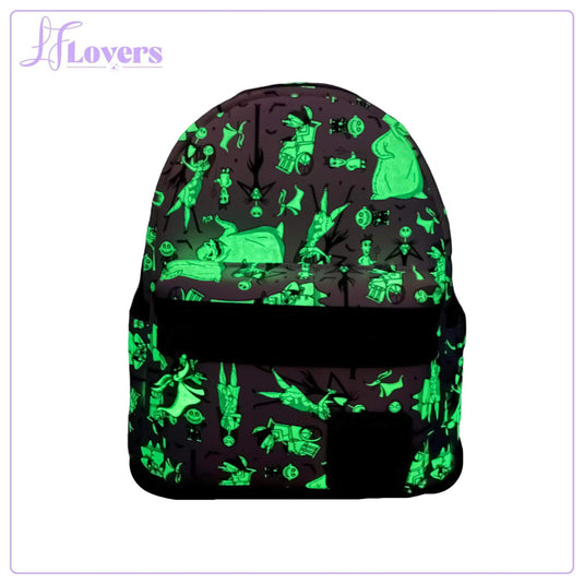 LF Lovers Exclusive - Loungefly Disney Nightmare Before Christmas Glow in the Dark All Over Print Mini Backpack