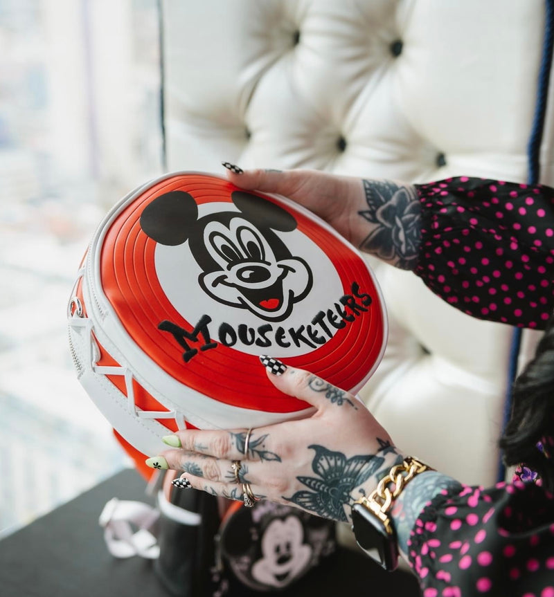 Load image into Gallery viewer, Loungefly Disney 100th Mickey Mouseketeers Ear Holder Crossbody
