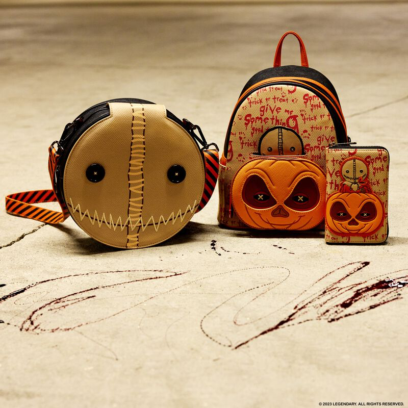 Load image into Gallery viewer, Loungefly Legendary Pictures Trick R Treat Pumpkin Sam Cosplay Mini Backpack
