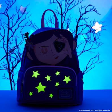 Load image into Gallery viewer, Loungefly Laika Coraline Stars Cosplay Mini Backpack
