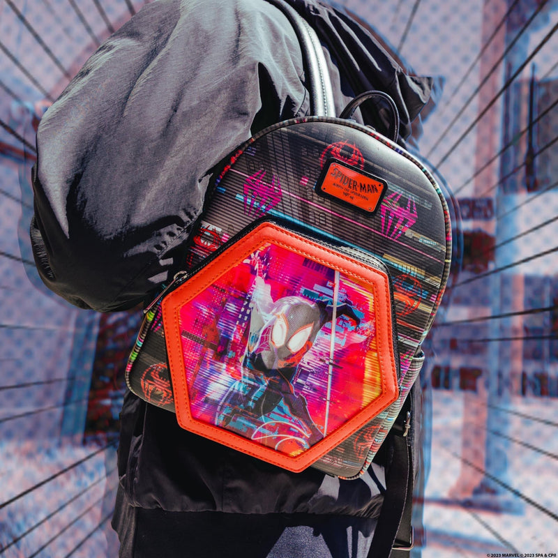 Load image into Gallery viewer, Loungefly Marvel Across The Spiderverse Lenticular Mini Backpack
