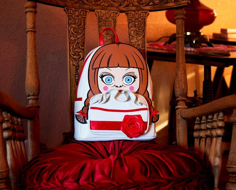 Load image into Gallery viewer, Loungefly Warner Bros Annabelle Cosplay Mini Backpack
